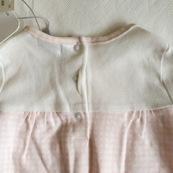 NEW absorba paris pastel pink gingham jumpsuit with petite ruffle trim 3-6 month - Picture 9 of 9
